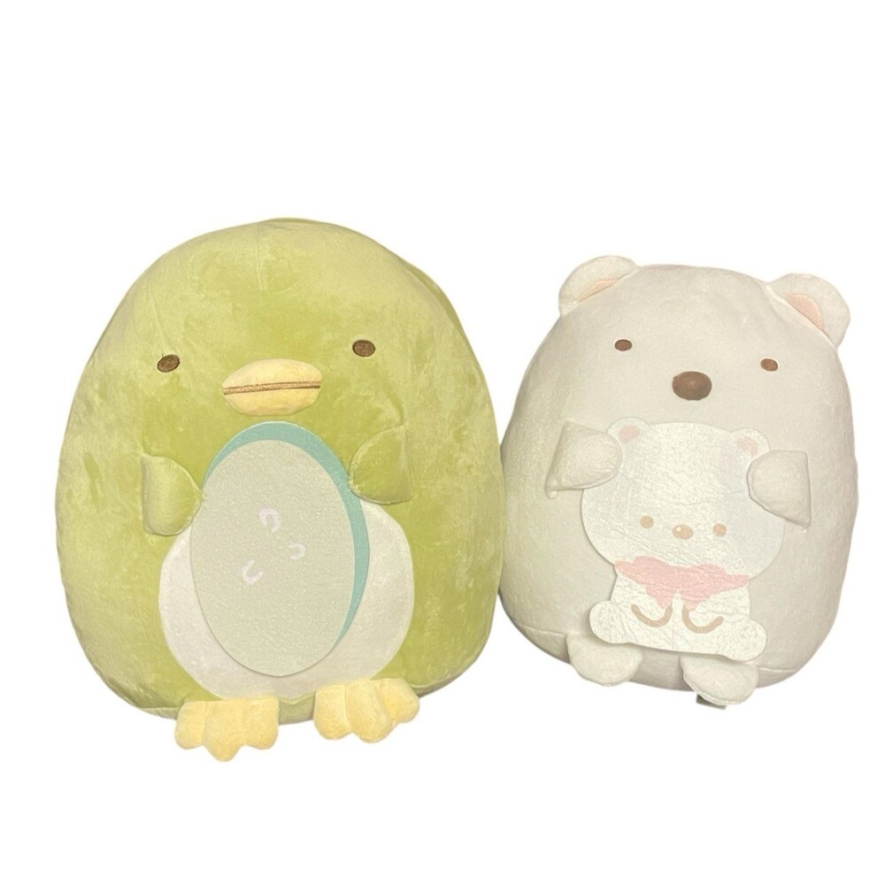 Lot of 2 San-X Sumikko Gurashi Shirokuma Plush Polar Bear Stuffed Animal Soft